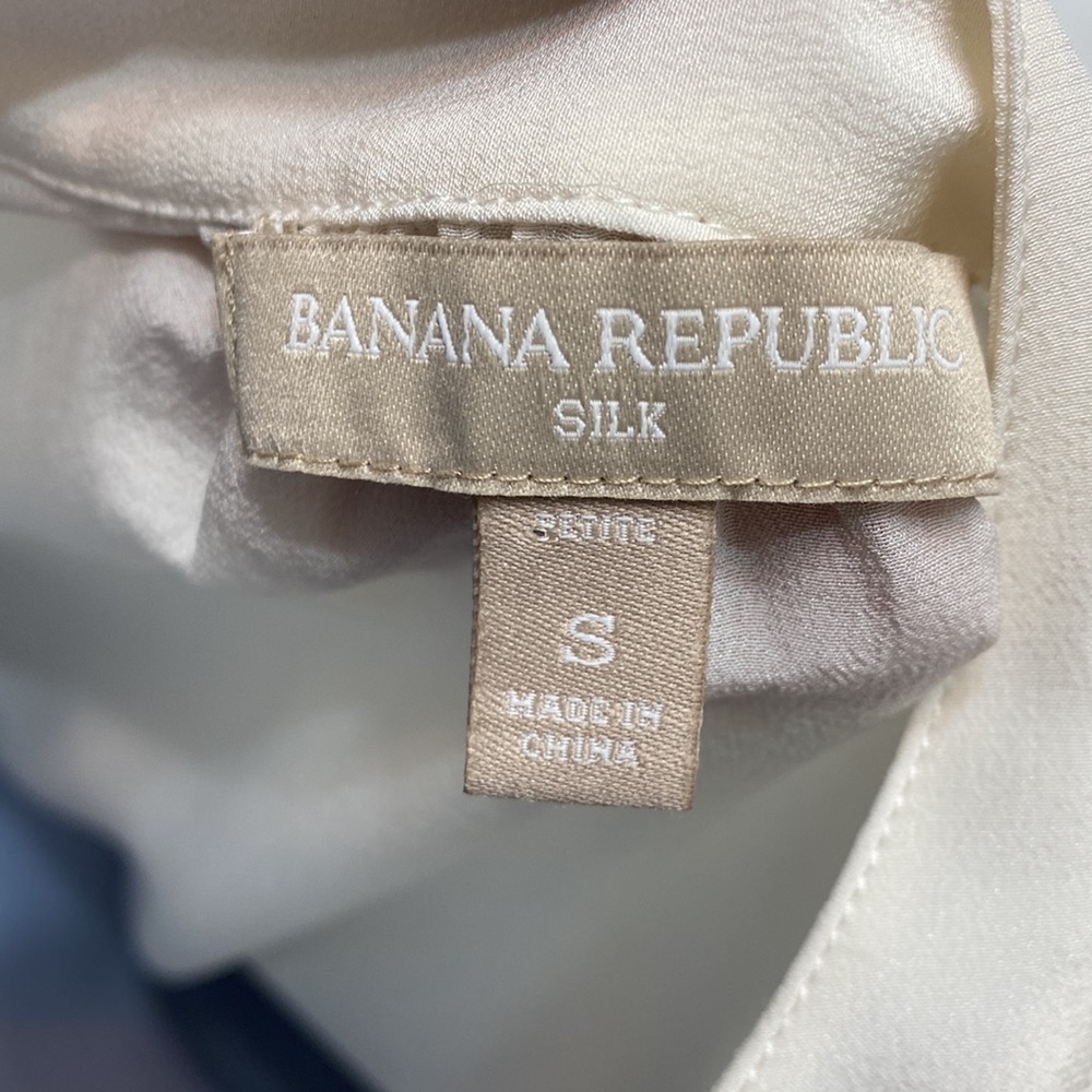 Banana Republic Silk Button Front Blouse Ivory S - Picture 6 of 6